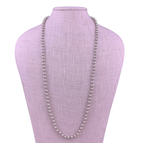Holly Yashi Womens Silver Tone Faux Pearl Necklace Lustrous Elegant Strand