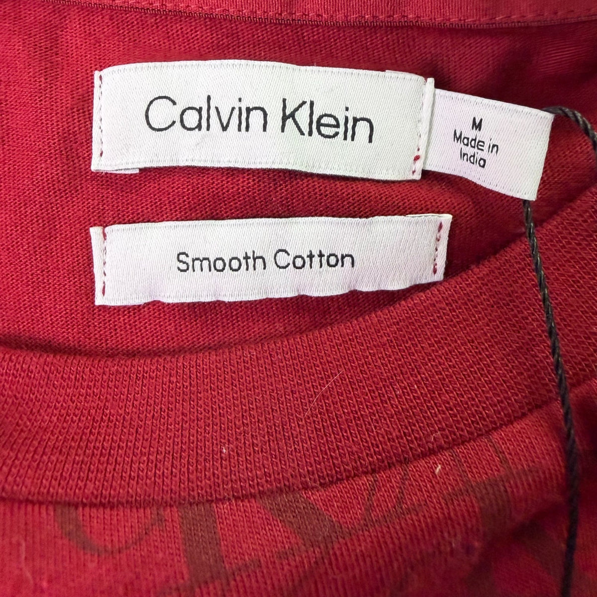 Calvin Klein Men’s Red Cotton Logo Print T-Shirt Size M - New