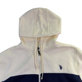 U.S. Polo Assn. Mens Cream & Navy Hoodie Sweatshirt Zip Up 2XL