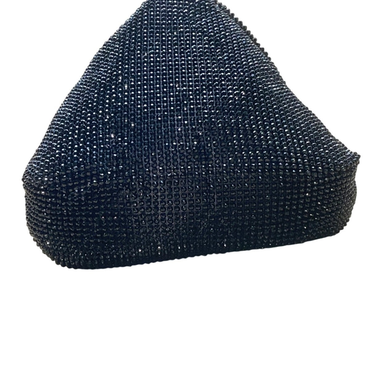 Black Beaded Women’s Hobo Style Clutch Bag With Satin Lining