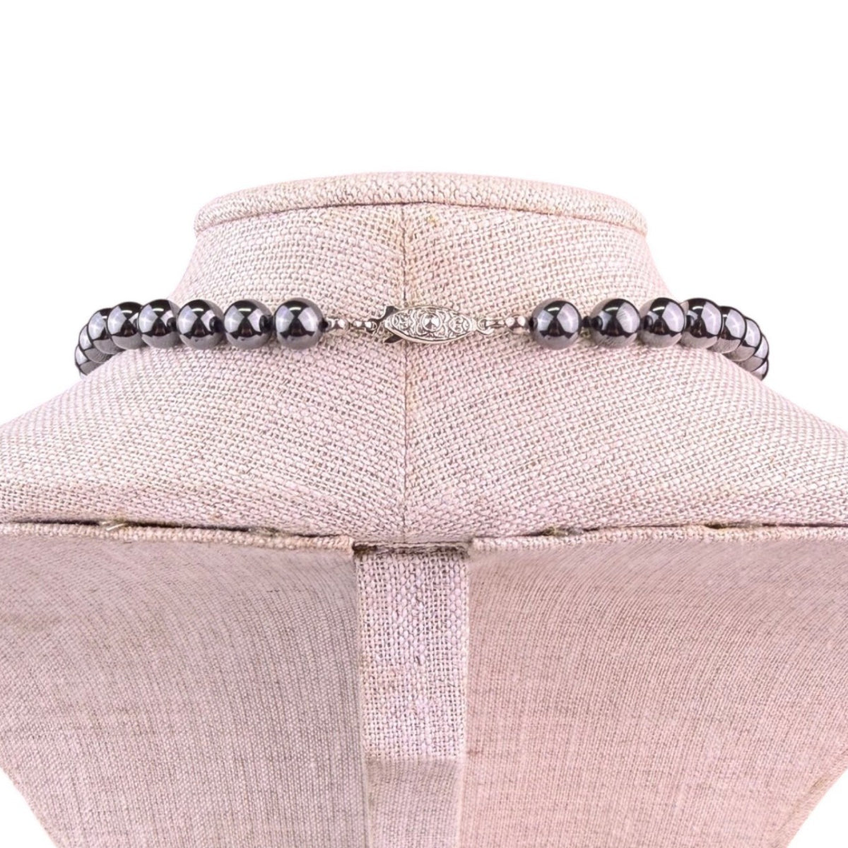 Handmade Black Glass Beaded Necklace Womens Jewelry With Decorative Clasp