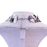 Multi-Strand Womens Natural Mother Of Pearl Shell Statement Necklace