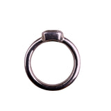 Sterling Silver Vintage Minimalist Womens Ring With Rectangle Transparent Stone 
