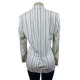 Chaps Women’s White Striped Notched Lapel Blazer Sz 12 - NWT