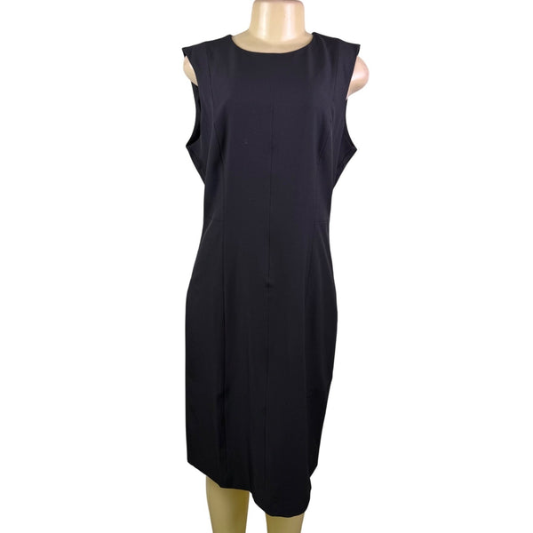 Banana Republic Womens Black Polyester-Blend Sleeveless Sheath Dress Size 12