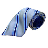 Tommy Hilfiger Mens Blue Striped 100% Silk Necktie Classic Style Office Wear