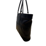 Coach Black Leather With Shoulder Straps & Gold-Tone Hardware Tote Bag Sz L