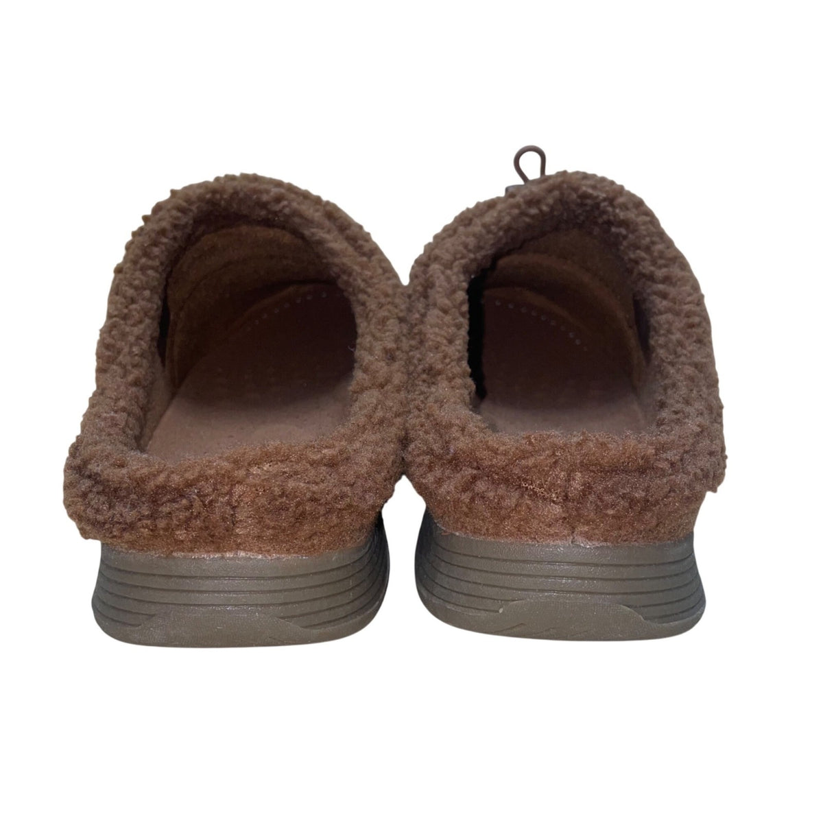 Easy Spirit Women’s Brown Faux Fur Lined Mule Slippers Size 11M