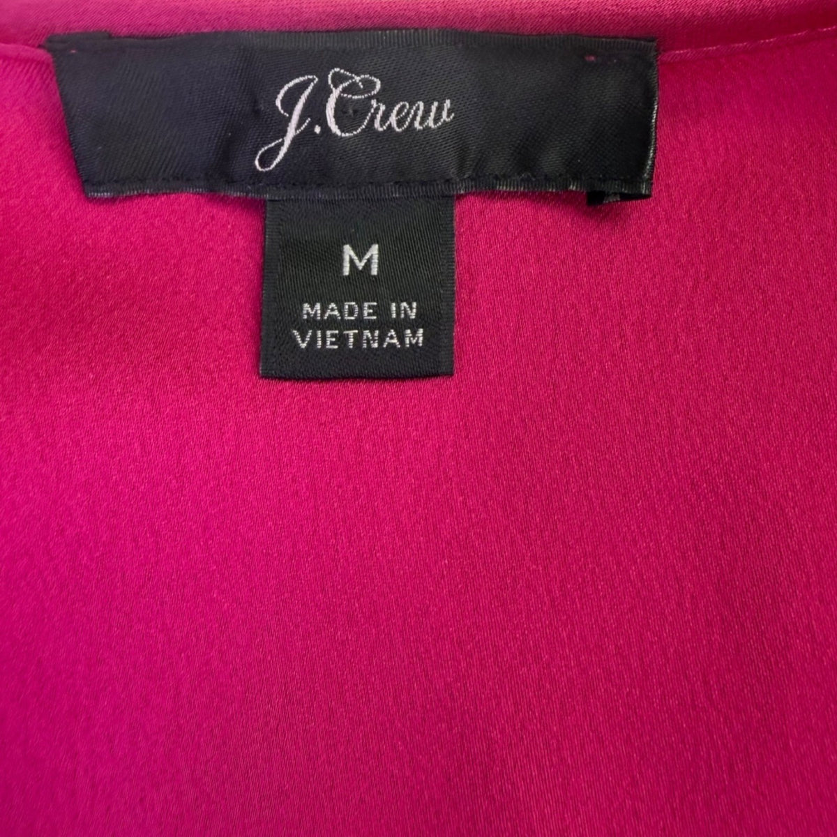 J.Crew Womens Fuchsia Ruffle Neck Long Sleeve Blouse Size M