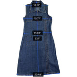Sweet Princes Womens Blue Denim Sleeveless Dress With Zippered Front Size L