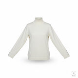 Chicos Womens White Turtleneck Sweater Classic Long Sleeve Size 1