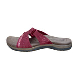 Earth Origins Women’s Red Pig Suede Floral Accent Sander Slip-On Sandals Size 7M