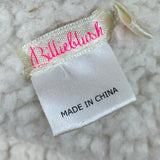 Billieblush Girls Gold Shearling Biker Jacket With Asymmetrical Zip Closure