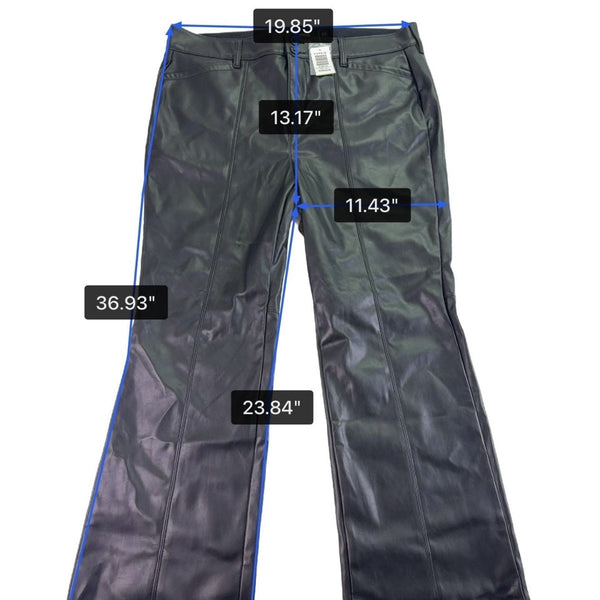 Torrid Womens Black Faux Leather High-Rise Pintuck Bootcut Pants Size 18 Regular