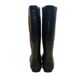 Wonder Women’s Black Croc Embossed Rubber Slip-Resistant Rain Boots Size 6