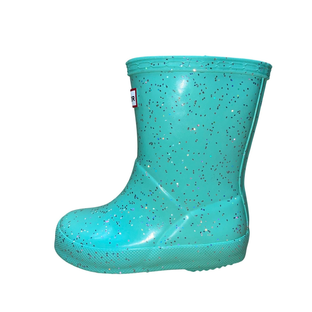 Hunter Kids Teal Rubber Glitter Waterproof Rain Boots Size US 6/7