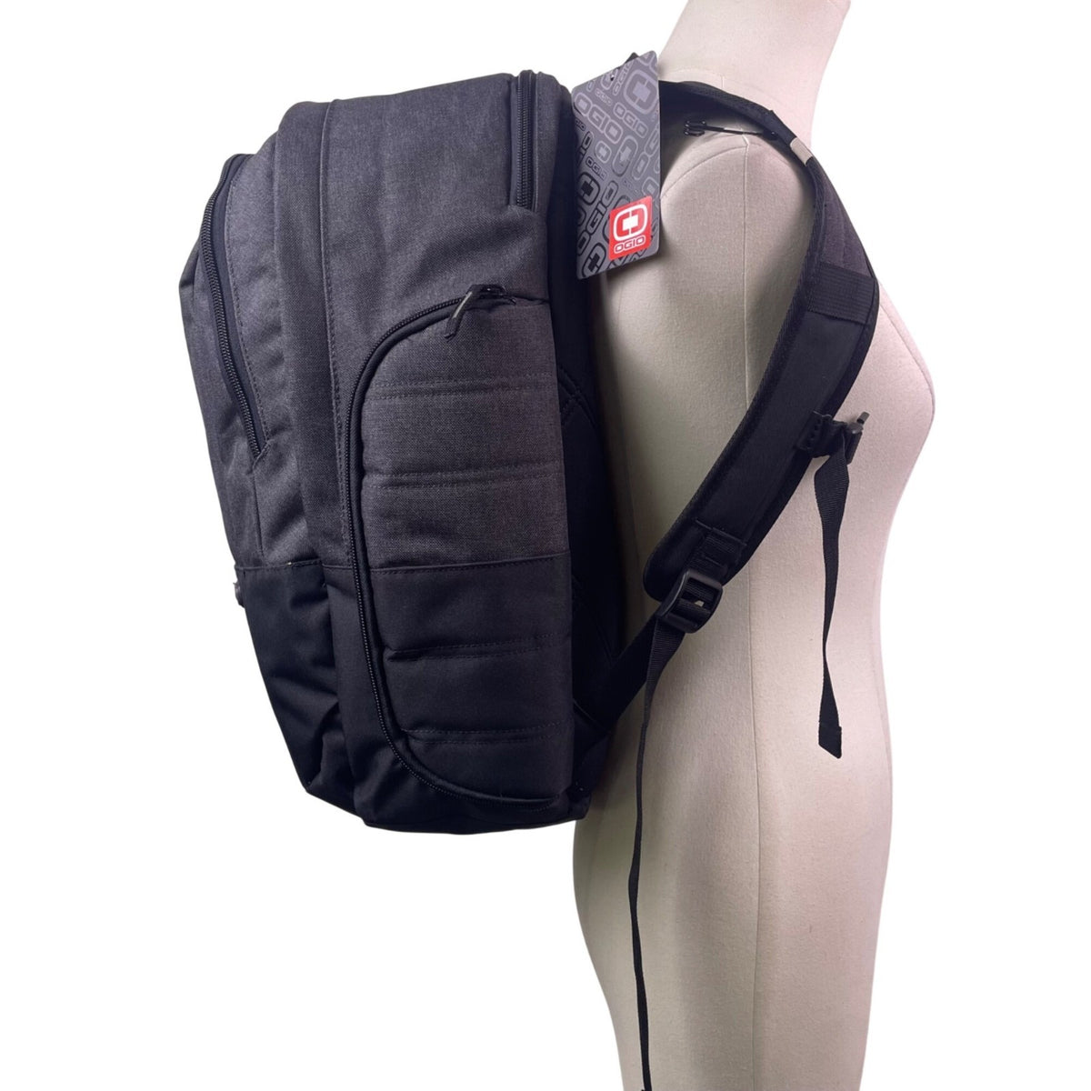 Ogio Black Polyester With Zip Compartments & Adjustable Straps Clutch Backpack