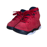 Air Jordan Kids Red Toro Bravo Retro 6 Suede Lace Up Basketball Shoes Size 5C