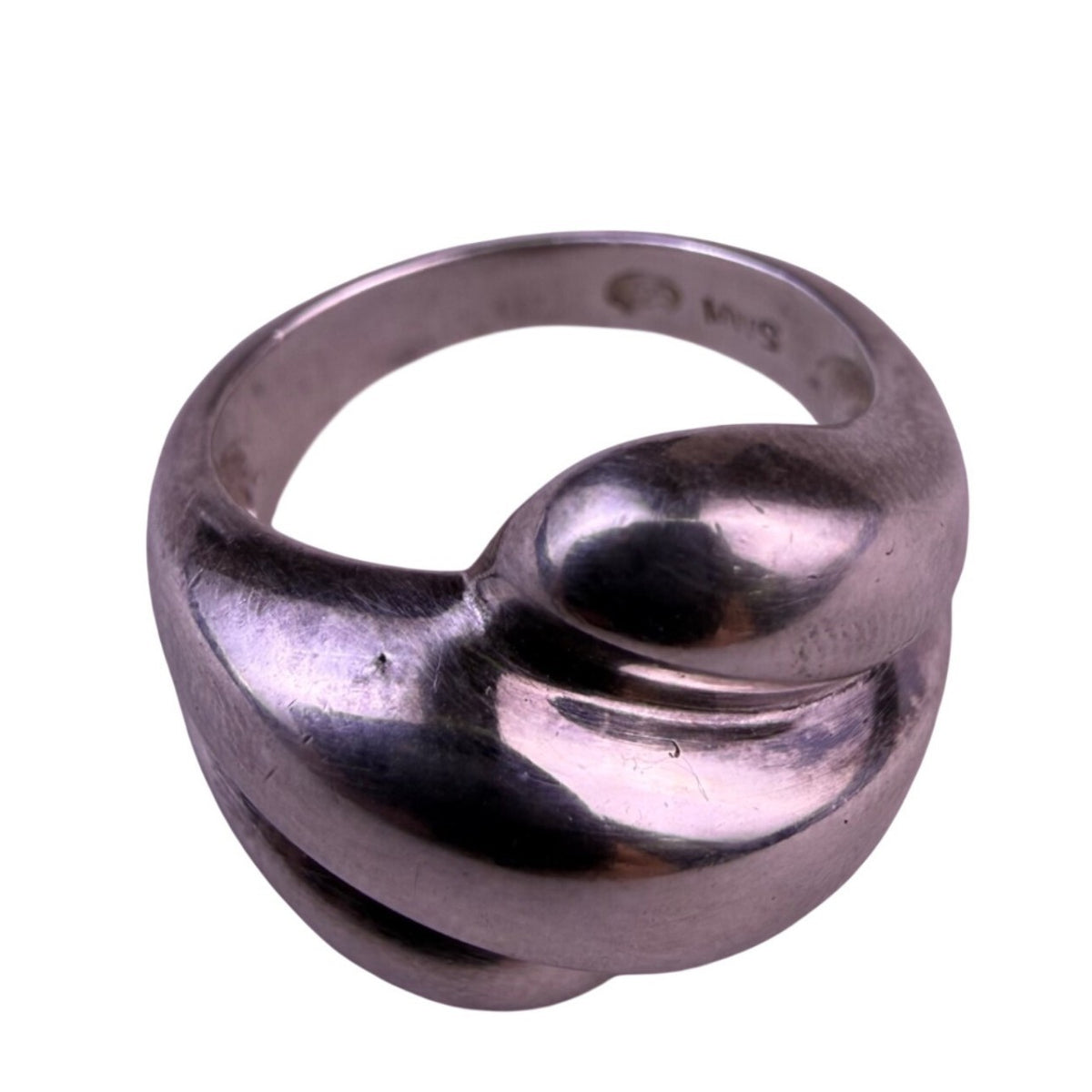 Sterling Silver 925 Womens Modern Twisted Design Ring Polished Finish Size 7