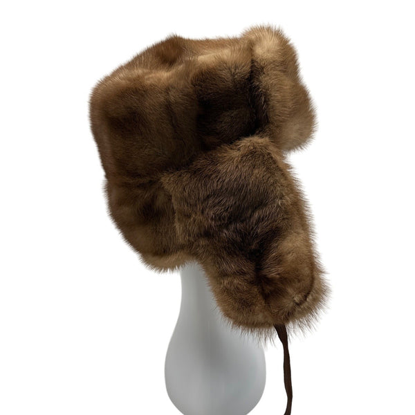 Vintage Unbranded Brown Mink Fur Russian Winter Army Hat