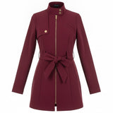 Fashion Nova Womens Red Pleated Mini Dress Zip Closure Belted Size M