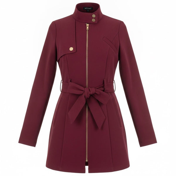 Fashion Nova Womens Red Pleated Mini Dress Zip Closure Belted Size M