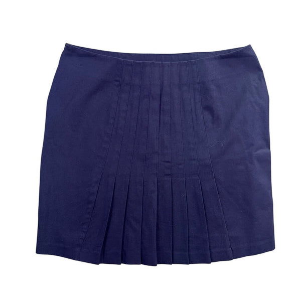 Body By Victoria Womens Navy Pleated Mini Skirt With Zipper Size 4