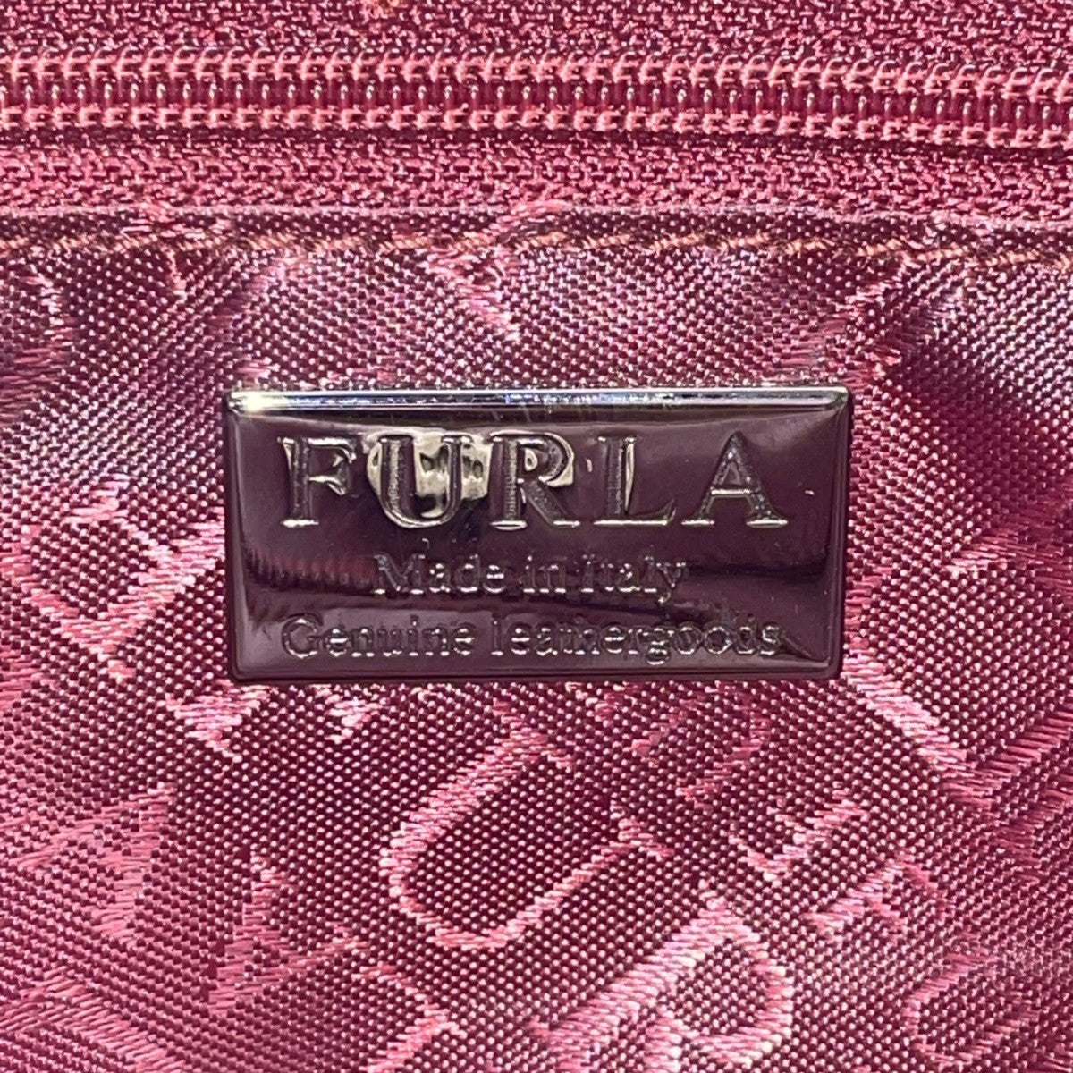 Furla Womens Burgundy Leather Genuine Italian Double Shoulder Straps Tote Bag