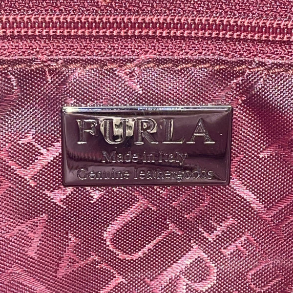 Furla Womens Burgundy Leather Genuine Italian Double Shoulder Straps Tote Bag