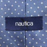 Nautica Mens Blue Silk Polka Dot Tie Made In Mexico Imported Necktie