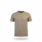 Cuts Womens Beige Cotton & Spandex Crew Neck Short Sleeve T-Shirt Size L