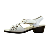 SAS Women’s Sunburst White Leather Adjustable Strap Open-Toe Sandals Size 7N