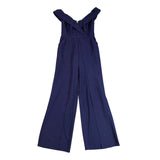 Luxxel Womens Navy Spandex Blend Off The Shoulder Wide Leg Jumpsuit Size M