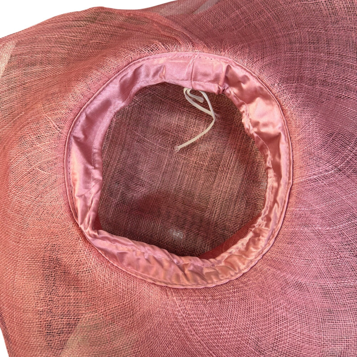 Pink Womens Organza Wide Brim Flower Fascinator Hat Lightweight Elegant Sun Hat