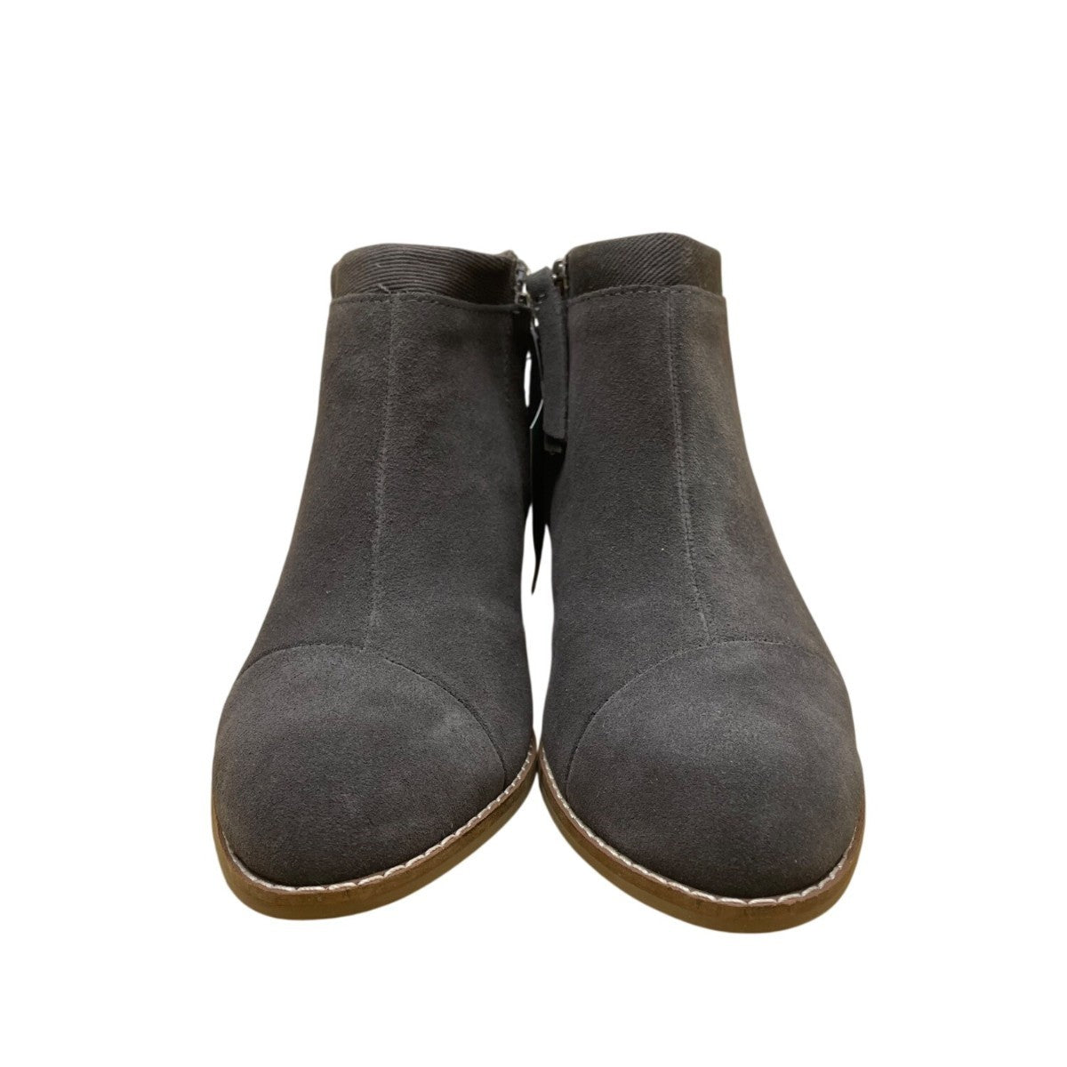 Toms Women’s Gray Suede Faux Wool Side Zipper Closure Ankle Booties Size 6.5