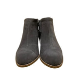 Toms Women’s Gray Suede Faux Wool Side Zipper Closure Ankle Booties Size 6.5