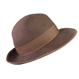 BCBGMaxAzria Womens Brown Wool Fedora Hat Medium Stylish Wide Brim Design 57CM