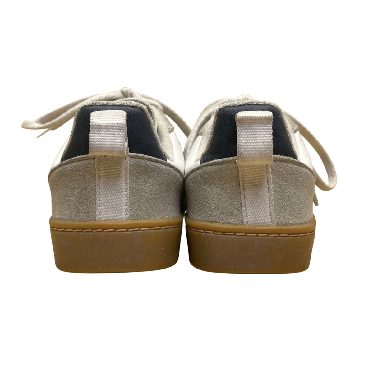 Veja Kids White & Gray Suede & Faux Leather Lace-Up Low-Top Sneakers Size 12
