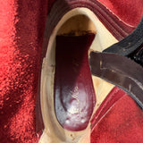 Vintage Made In Brazil Women's Burgundy Leather Knee-High Heeled Boots Size 7.5M