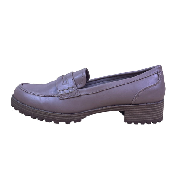 Time And Tru Women’s Mauve Pink Lug Sole Casual Slip-On Penny Loafers Size 10