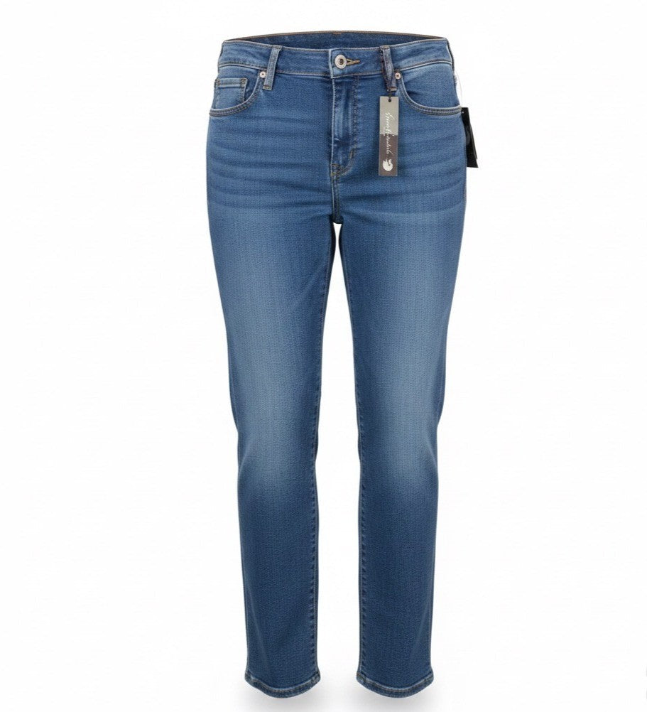Gloria Vanderbilt Womens Blue Amanda Slimming Pull-On Denim Jeans Size 16