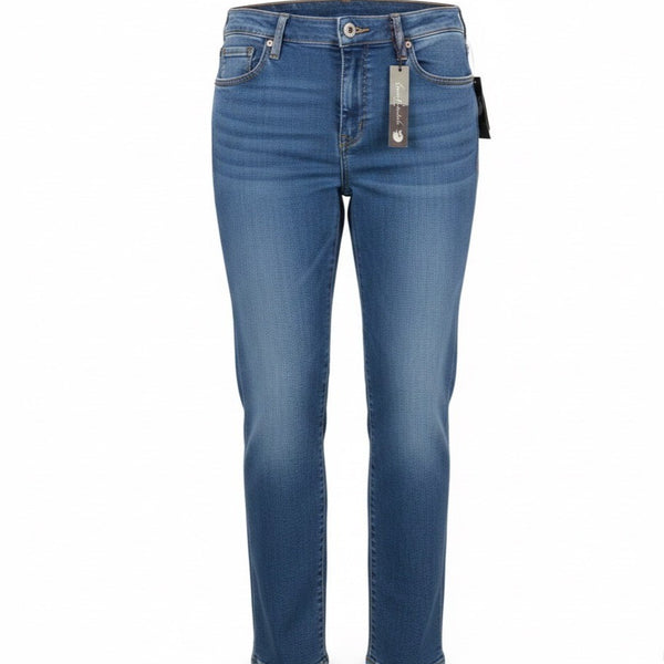 Gloria Vanderbilt Womens Blue Amanda Slimming Pull-On Denim Jeans Size 16