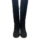 Nine West Women’s Black Suede Lug Sole Lace-Up Knee-High Mavira Boots Size 10M