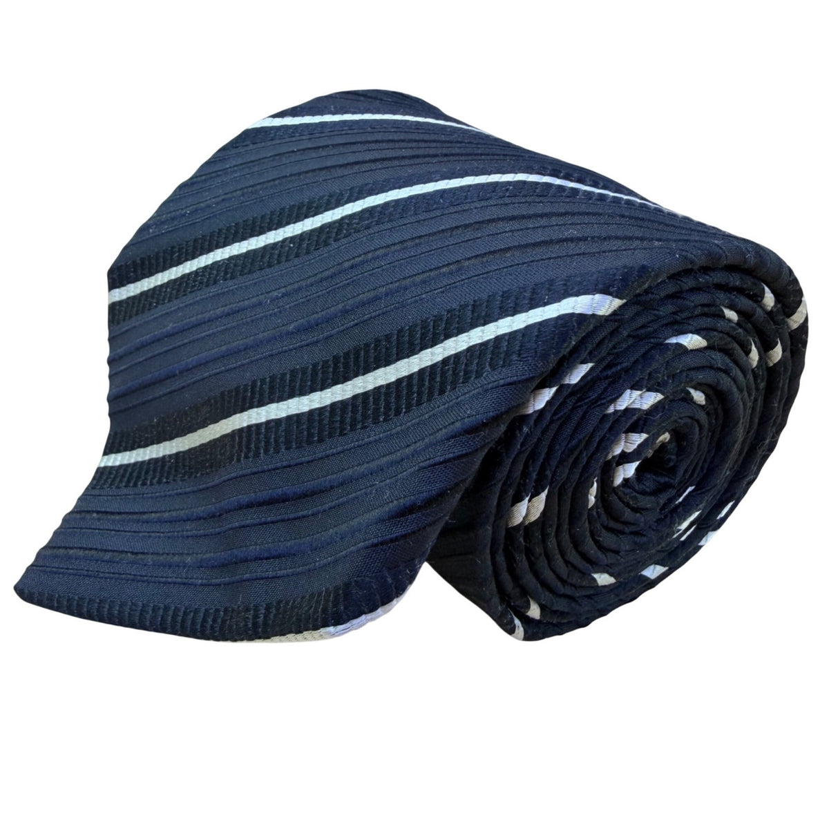 Joseph Abboud Mens Navy Striped 100% Silk Neck Tie Classic Pattern