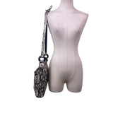 Falchi By Falchi Women’s Black/White Snake Embossed Zippered Shoulder Bag