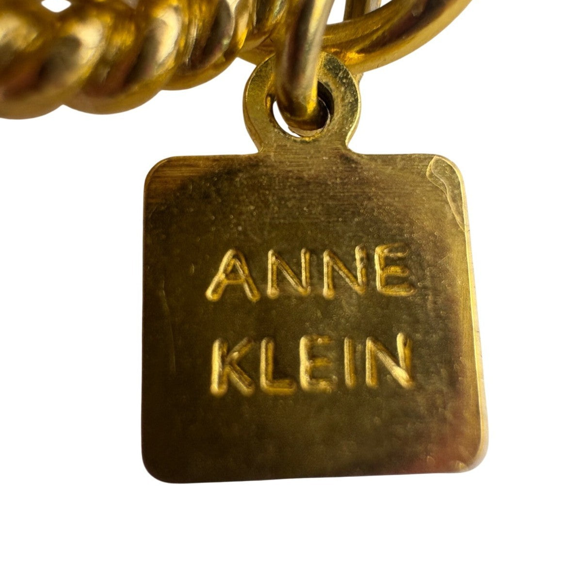 Anne Klein Womens Gold Tone Woven Rope Chain Necklace Adjustable Vintage