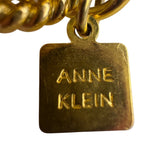 Anne Klein Womens Gold Tone Woven Rope Chain Necklace Adjustable Vintage