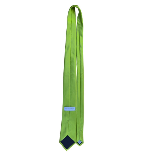 Geoffrey Beene Mens Green Polyester Necktie Solid Handmade