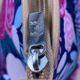 Fit + Fresh Women’s Navy Blue Floral Insulated Lunch Tote With Dual Tan Handles