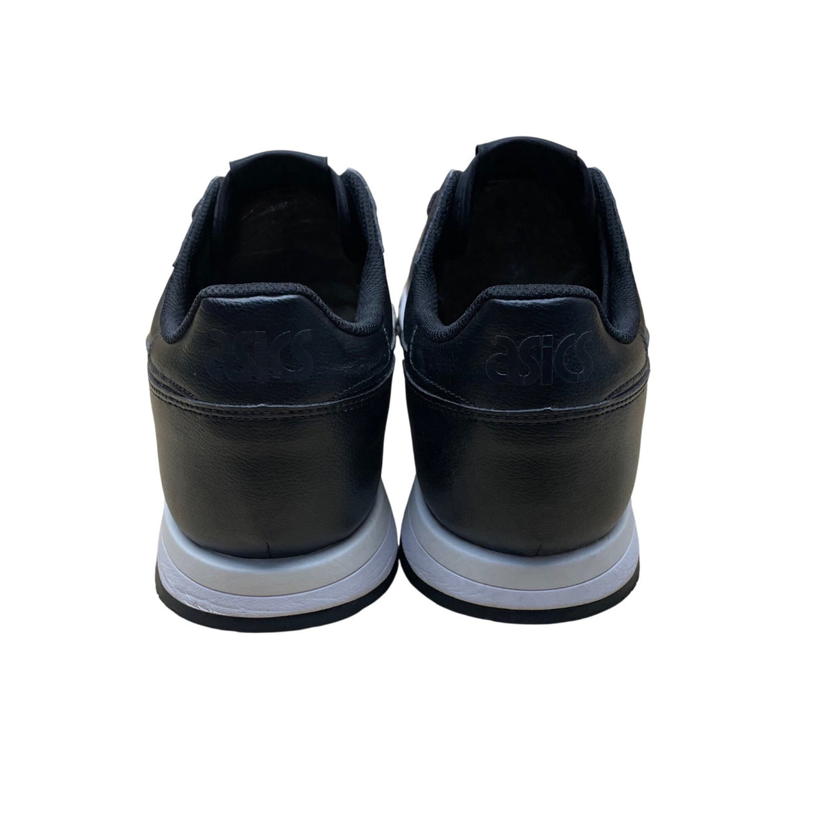 Asics Men’s Black Leather Lace-Up Cushioned Sole Casual Running Sneakers Size 13